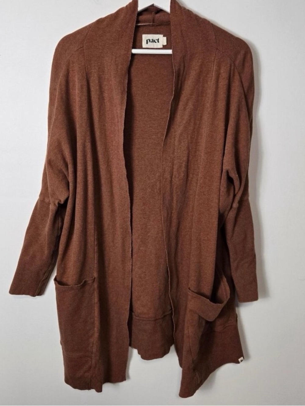 Pact Organic Cotton Bake Clay Brown Airplane Cardigan S/M